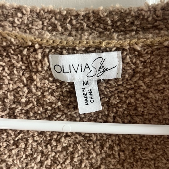 Olivia Sky Cozy Tan Open-Front Cardigan - Picture 3 of 4